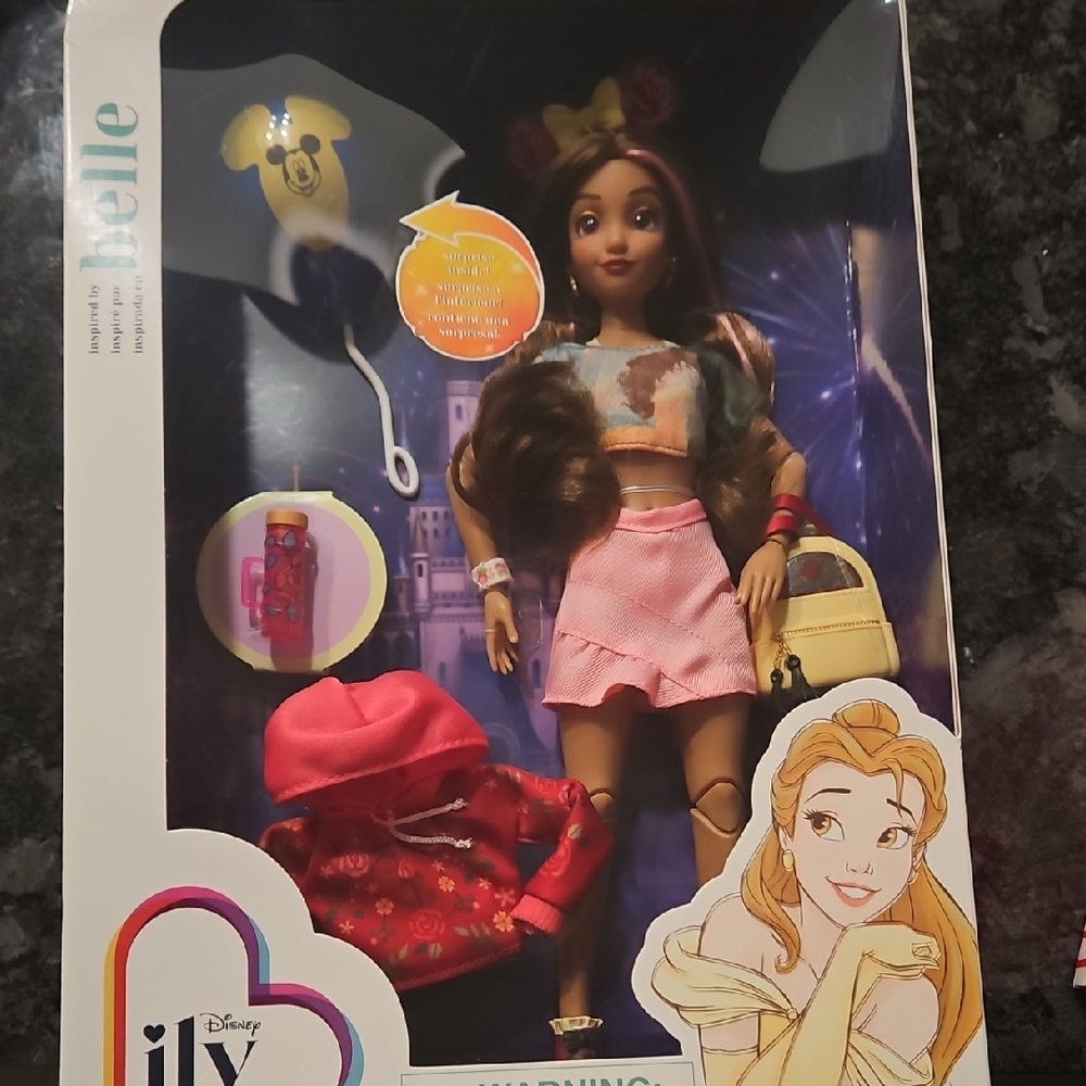 Disney iLY Belle Doll with Pink Skirt and Accessories